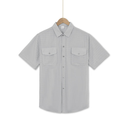 Camisa Suelta de Solapa Lisa para Hombre - Estilo Casual Festivo - Image 22