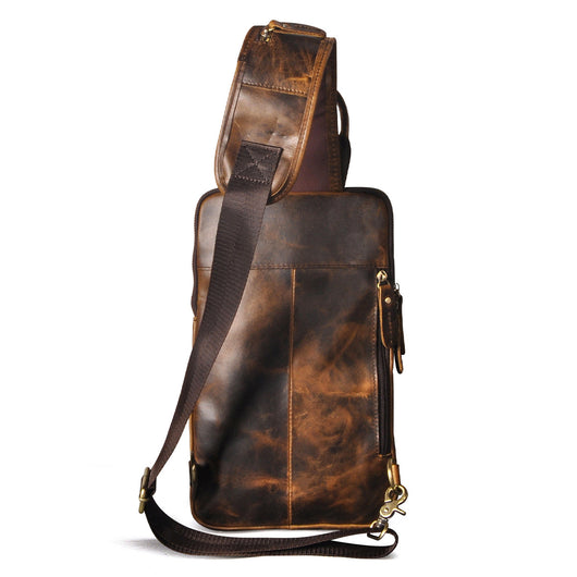 Bolsa de Pecho Retro en Cuero Crazy Horse Premium para Hombre - Image 12