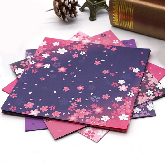 Papel Origami Reversible Bicolor con Estampado Floral Japonés - Image 5