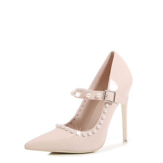 Tacones Stiletto Puntiagudos de 12cm con Perlas - Zapatos de Lujo - Image 2