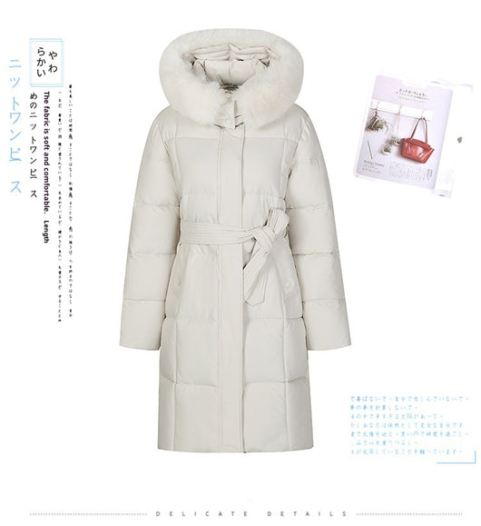 Abrigo Acolchado de Plumas con Cuello de Piel Sintética - Estilo Coreano Suelto - Image 21