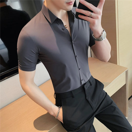 Camisa Deportiva Elástica de Manga Corta para Hombre - Image 27