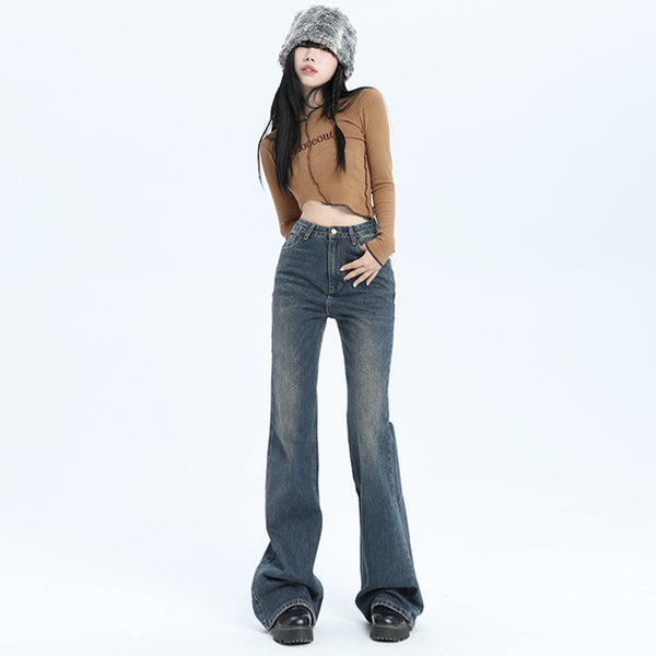 Jeans Skinny Retro Vintage Lavados para Mujer