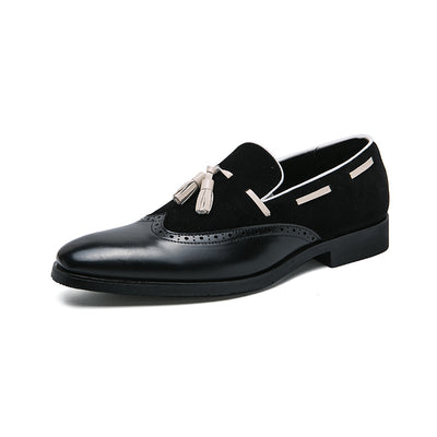 Mocasines de Cuero con Flecos Estilo Británico Punta Afilada Degradado - Image 10