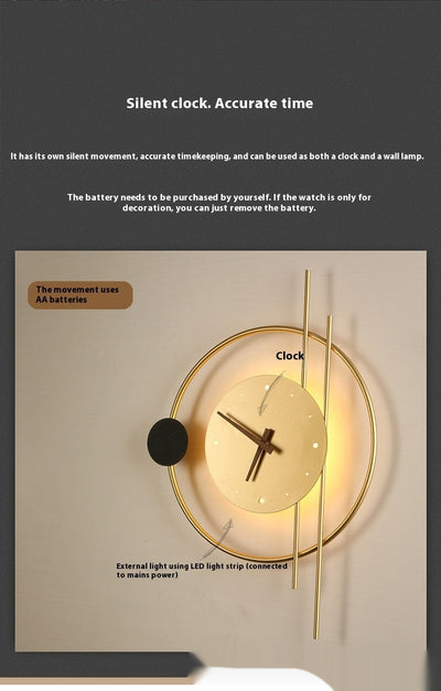 Lámpara Reloj de Pared Moderno con Función Horaria - Image 8