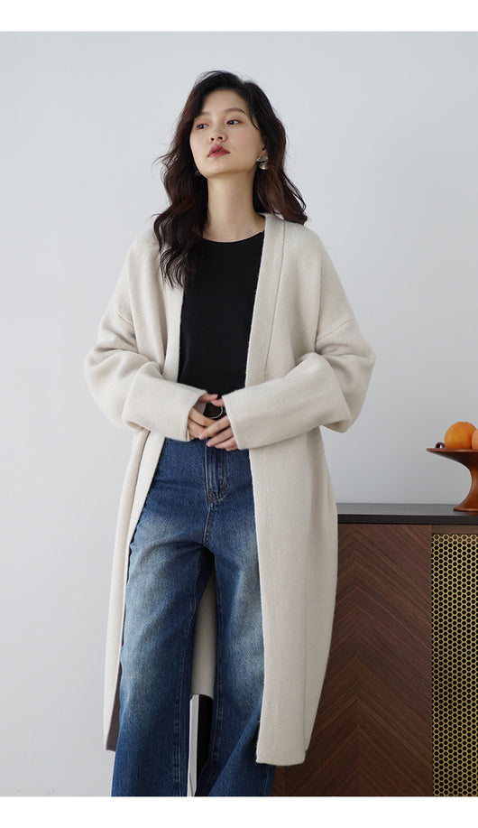 Cardigan Largo Tejido Suelto para Mujer - Abrigo Acogedor - Image 9