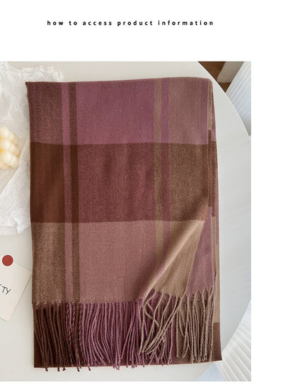 Chal Pashmina Escocés con Borlas para Mujer - Tejido Grueso y Cálido - Image 28