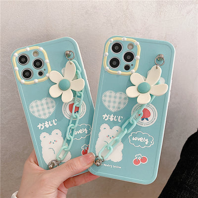 Cadena de Flores Verde Menta para iPhone 12 Pro Max