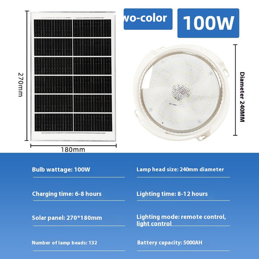 Lámpara Solar LED de Techo para Interiores y Exteriores - Image 10