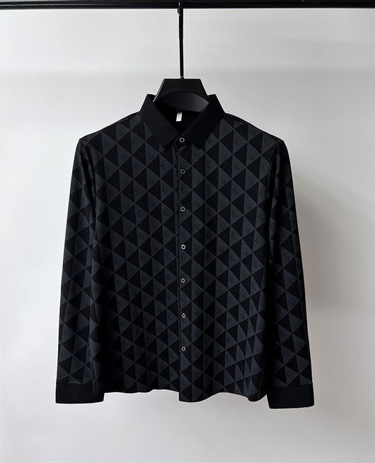 Camisa Manga Larga Ice Silk Slim Fit para Hombre - Image 19