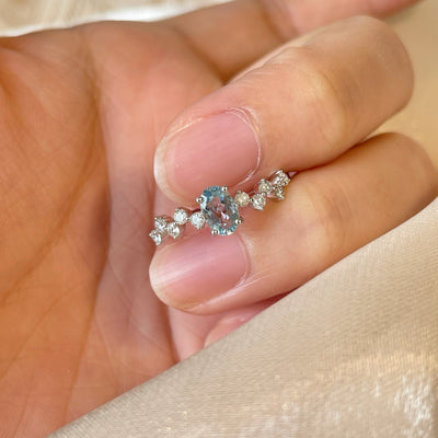 Anillo de Diamante Aguamarina para Mujer - Image 2