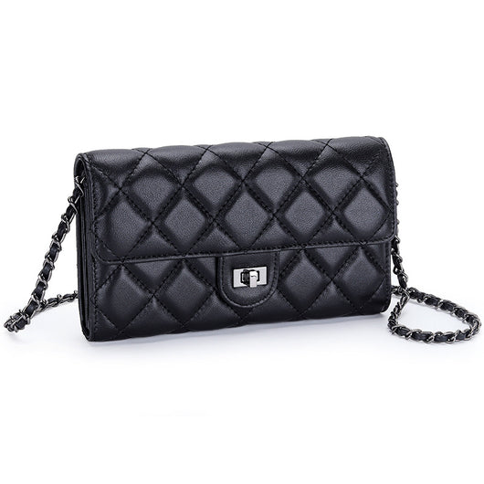 Bolsa para Teléfono de Gamuza Oveja Capacidad Grande con Bordado Diamante Cuadriculado - Image 2