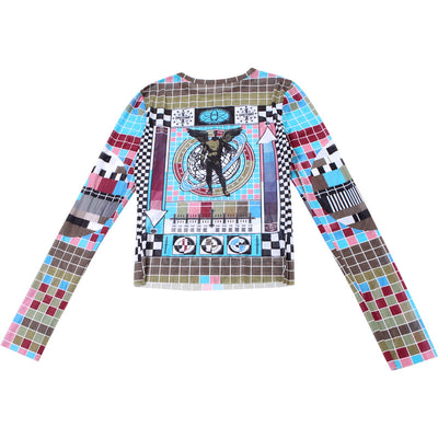 Blusa Ajustada Escote Redondo Manga Larga con Abertura en Cintura - Image 15