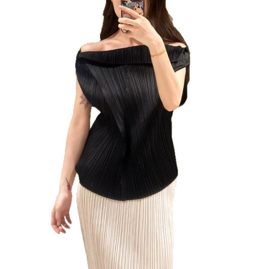 Blusa Plisada sin Mangas Cuello V - Cómoda y Versátil - Image 4