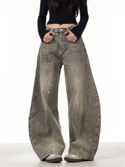 Pantalones Vaqueros Retro Splash Ink Machete para Pareja - Image 15