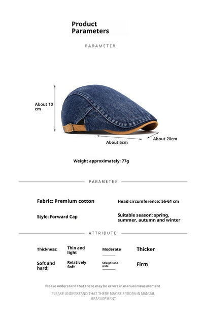 Boina Denim Desteñida para Hombre con Contraste de Colores - Image 7