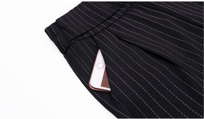 Pantalones Harem Profesionales de Rayas Delgadas con Estiramiento - Image 8