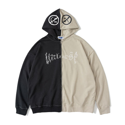 Cardigan Sudadera con Cierre Estampado Emocional para Hombre - Image 3