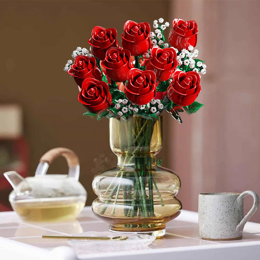 Ramo de Rosas con Bloques de Construcción Luminosos