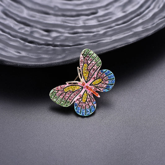 Broche Mariposa de Cristales Brillantes Estilo Europeo Premium
