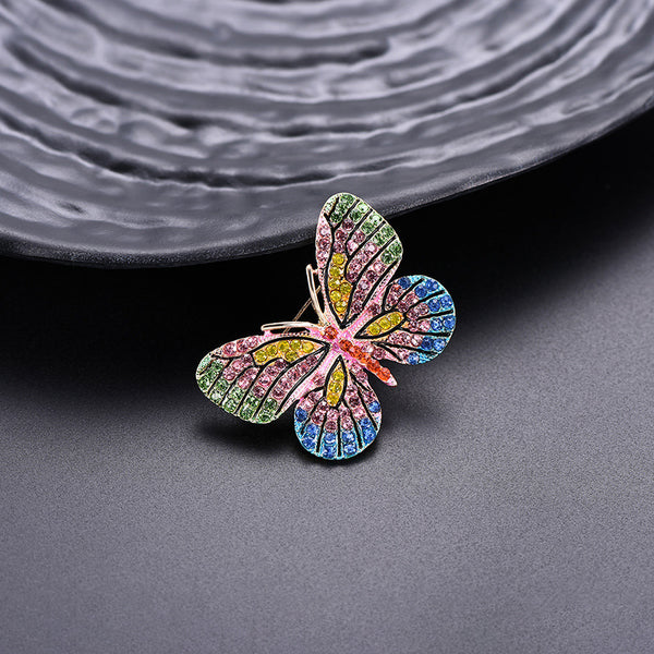 Broche Mariposa de Cristales Brillantes Estilo Europeo Premium
