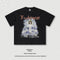 Camiseta Retro Suelta Estampada Manga Corta para Hombre