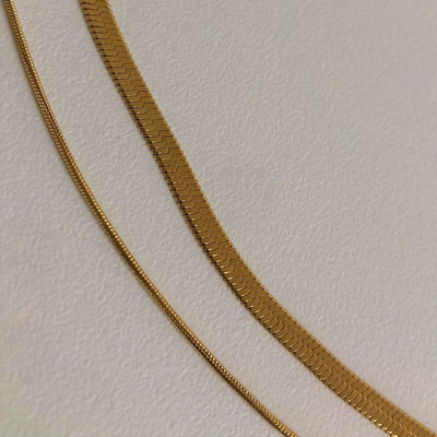 Collar Cadena Serpiente Doble y Triple Capa, Plano y Delgado - Resistente al Desvanecimiento - Image 15