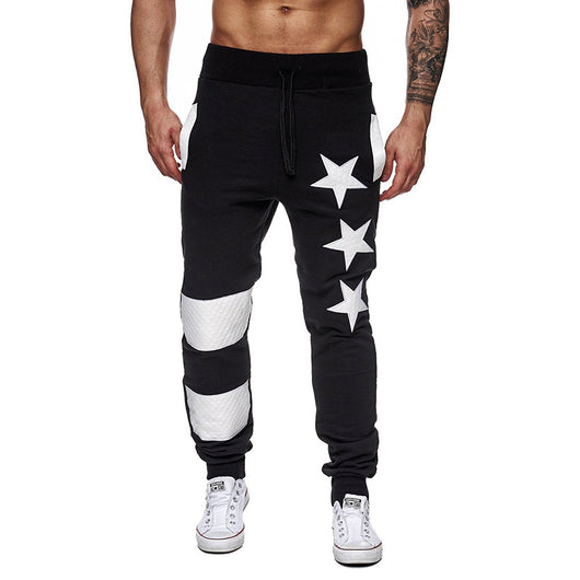 Pantalones Deportivos Casuales con Estrellas y Rayas Cosidas - Image 3