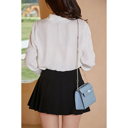 Blusa Elegante con Cuello Diseñador y Lazo Manga Larga - Image 3