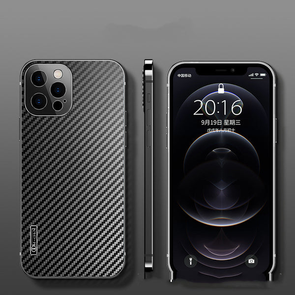 Funda para Celular de Acero Inoxidable con Patrón Fibra de Carbono - Ultradelgada y Resistente - Image 6