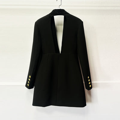 Blazer Elegante Verde Esmeralda con Escote Profundo y Bordado Artesanal - Image 13