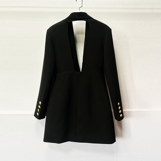 Blazer Elegante Verde Esmeralda con Escote Profundo y Bordado Artesanal - Image 13