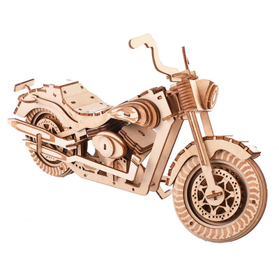 Puzzle 3D Moto de Madera - Maqueta Educativa y Divertida - Image 3