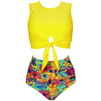 Bikini de Cintura Alta Estilo Europeo Americano - Traje de Baño Dividido - Image 9