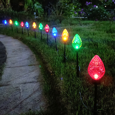 Lámpara Solar Decorativa Navideña con Diseño de Fresa para Jardín - Image 13