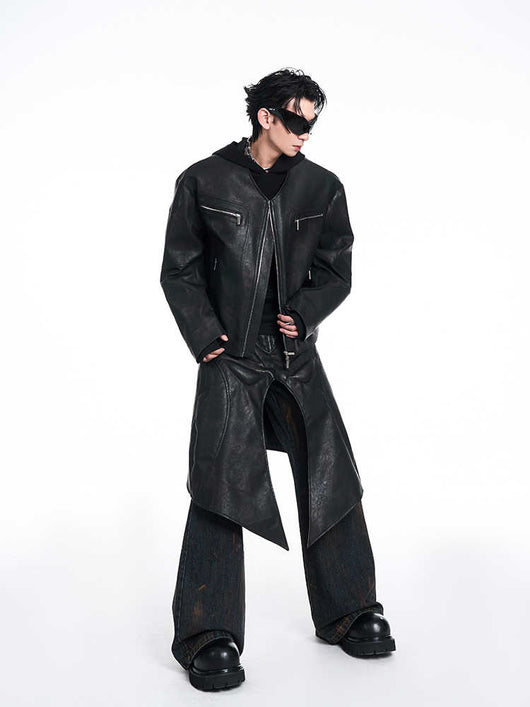 Chamarra de Cuero para Hombre con Diseño Nicho y Cierre V-Neck - Image 9