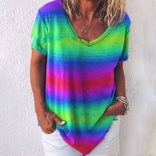 Playera Oversize Tie-Dye Arcoíris para Talla Plus - Image 3