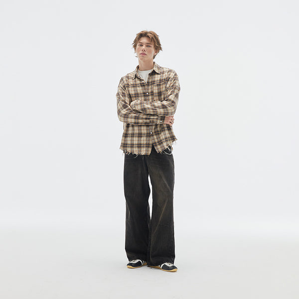 Camisa de Cuadros Vintage con Textura Brushed