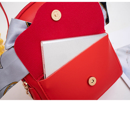 Mochila Backpack Femenina con Pañuelo de Seda Doble Compartimento - Image 30