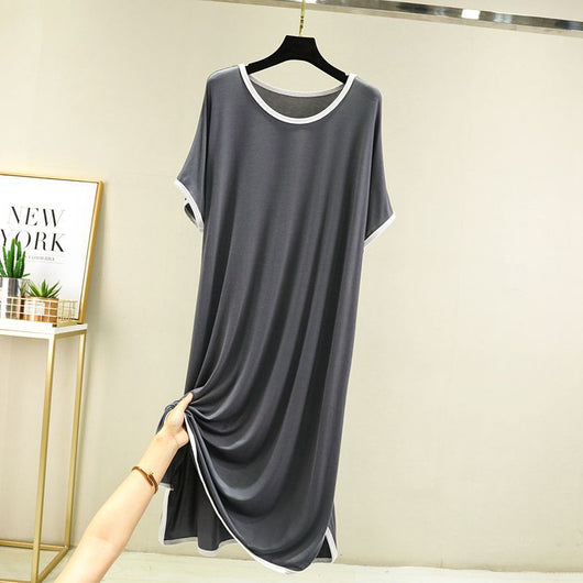 Vestido Modal Mujer Cuello Redondo Manga Corta Casual - Image 15