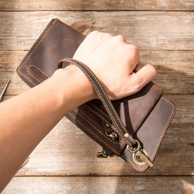 Bolsa de Cuero Genuino para Teléfono con Gran Capacidad y Cierre - Image 7