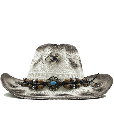 Sombrero Vaquero de Paja para Playa - Protección Solar para Mujeres