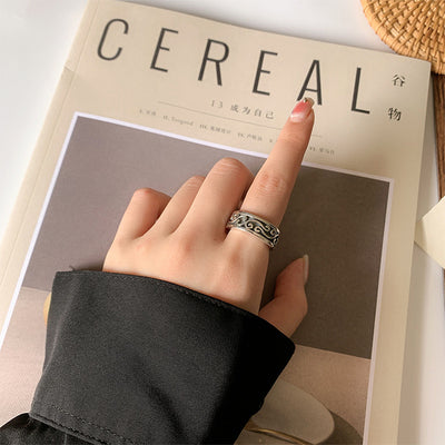 Anillo de Plata Esterlina con Diseño de Espina Retro para Hombre - Image 9