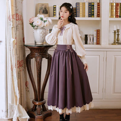 Vestido Elegante de Encaje Floral Bordado Doble Capa Manga Larga - Image 9