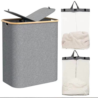 Canasta Plegable para Ropa Sucia con Tapa y Protección Antipolvo - Image 16