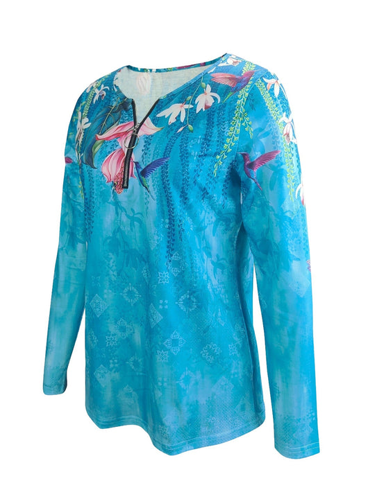 Camiseta Estampada de Manga Larga con Cierre para Mujer - Image 17