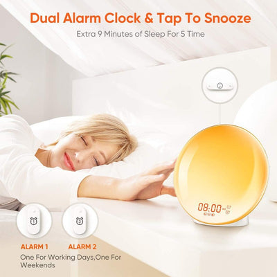 Lámpara Despertador Infantil con Luz Ambiental Multicolor y Sonidos Relajantes - Image 9
