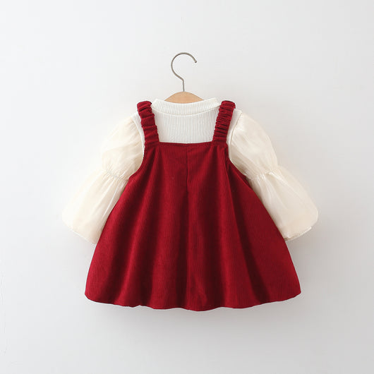 Falda Suspender de Pana con Moño para Niña - Conjunto de Manga Larga - Image 25