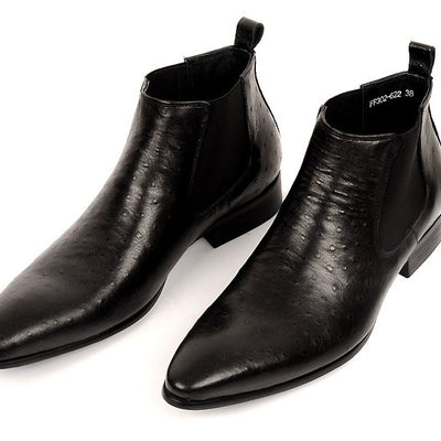 Botas Formales de Cuero Punta Afilada Talla Pequeña - Image 6