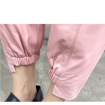 Pantalones Harem de Cuero Elásticos con Temperamento Femenino - Image 11